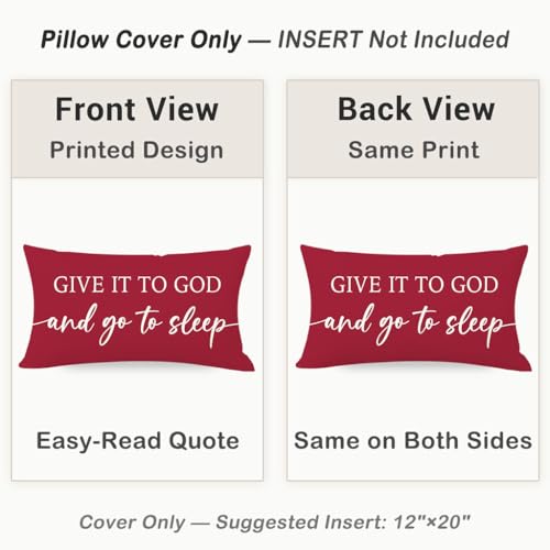 Decorative Throw Pillow Covers 12x20 Inch Set of 2 – Crimson Red - color: Crimson Red