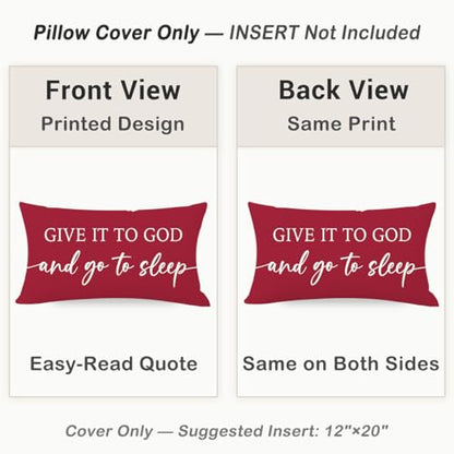 Decorative Throw Pillow Covers 12x20 Inch Set of 2 – Crimson Red - color: Crimson Red
