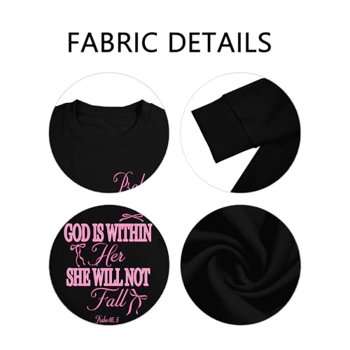 Christian Sweatshirts for Women Faith Bible Verse Religious Shirts - color: Black, size: Large