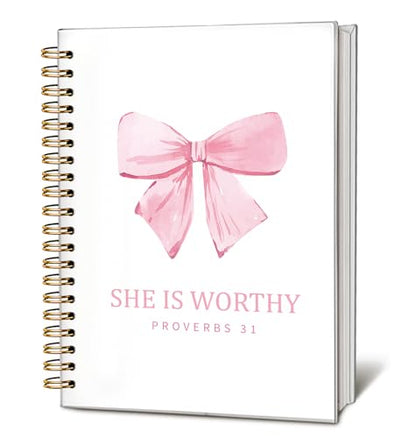 Bible Journal Gifts for Women Scripture Prayer Pink Bow Study - color: Proverbs 31