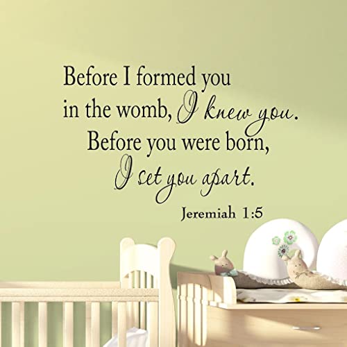Before I Formed You in the Womb I Knew You Jeremiah 1:5 Wall Decal