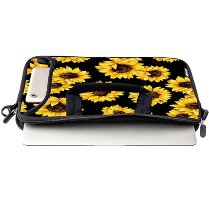 RICHEN 10 inch Messenger Bag Carrying Case with Handle Accessory Pocket Fits 7 to 10-Inch Laptops/Notebook/Kids Tablet (7-10.2 inch, Sunflowers) - color: Sunflowers, size: 7-10.2 inch