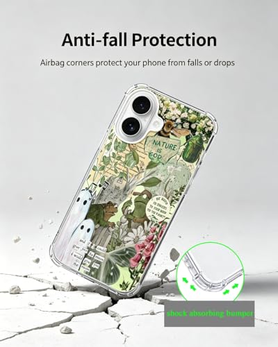 Frog and Toad Phone Case Compatible with iPhone 17, Green Aesthetic Nature Phone Cover for iPhone 17 - color: Frog and Toad