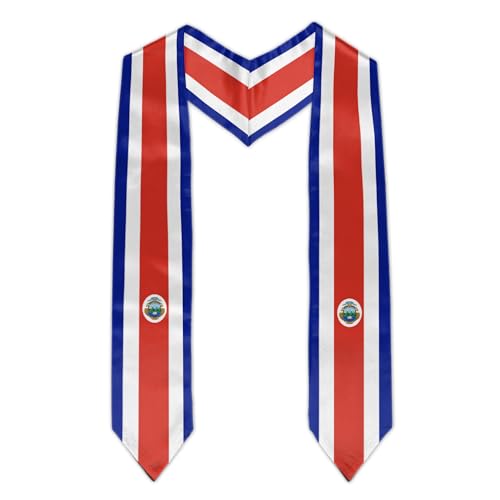 Graduation Flag Stole Sash Scarf Day Gifts - color: Costa Rica Flag