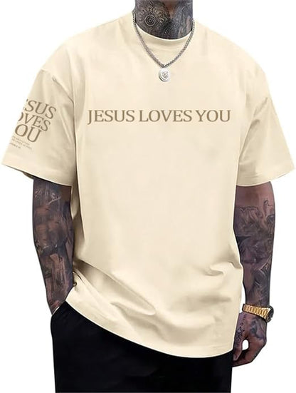 Eatbook Christian Shirts for Men Faith Over Fear Religious Tshirt - color: Apricot-jesus, size: X-Large