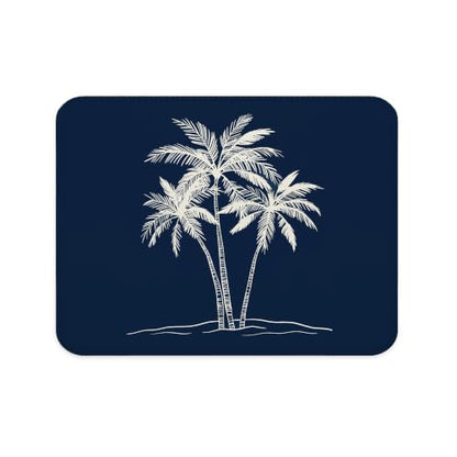 Navy Palm Tree Mouse Pad Tropical Coastal Desk Pad 9.5x7.9 Inch - color: Navy Palm