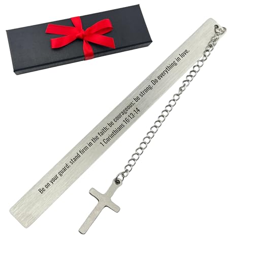Custom Metal Bookmark with Cross Charm Durable Stainless Steel Gift Box - style: Cross Bookmark Engraved