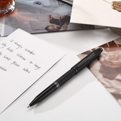 Cross Foundry Matte Black PVD Rollerball Pen, Medium Point, Black Ink - color: Matte Black