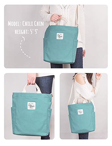 Lily queen Women Canvas Tote Handbags Casual Shoulder Work Bag Crossbody - color: Blue