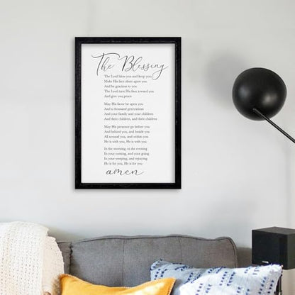 comurdyo The Blessing Bible Verse Wall Art, 16"×11", Black - color: The Blessing (Black), size: 16"L x 11"W