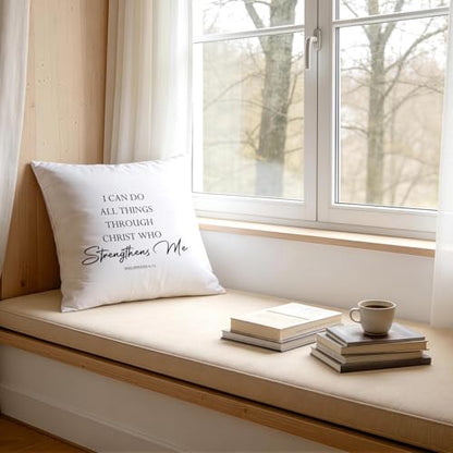 Bible Verse Throw Pillow Cover, Inspirational Room Decor - color: Inspirational Quote-02