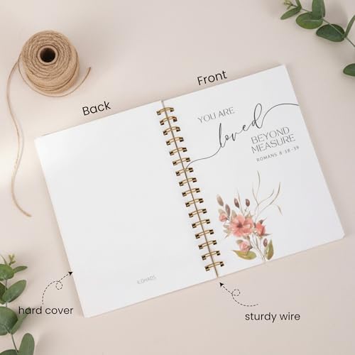 ilohaus Bible Journal for Women, Prayer Journal with Lined Pages, Hardcover - color: Romans 8:38-39