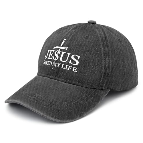 Y'Alls Need Jesus Hats for Mens Aesthetic Washed Distressed Baseball Cap - color: Black4