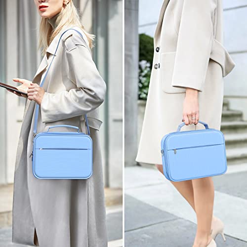 FINPAC Bible Cover with Shoulder Strap, Church Book Carrying Bible Case Bag - color: Pastel Blue