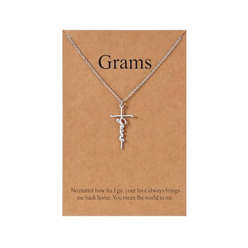 Lcherry Birthday Gifts for Grandma Mom Daughter Teacher Cross Necklace for Women Christian Necklaces Religious Gifts Jewelry for Women Mother's Day - style: Grams