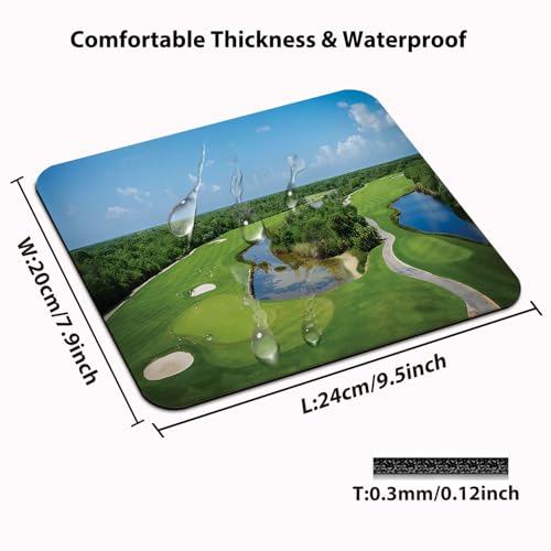 Aerial Tropical Golf Course Landscape Mouse Pad, Country Club View Desk Mat - color: Custom Designs Art 045