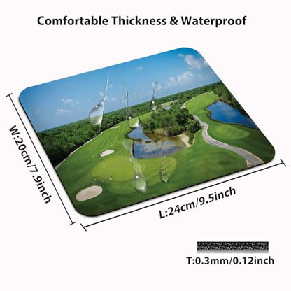 Aerial Tropical Golf Course Landscape Mouse Pad, Country Club View Desk Mat - color: Custom Designs Art 045
