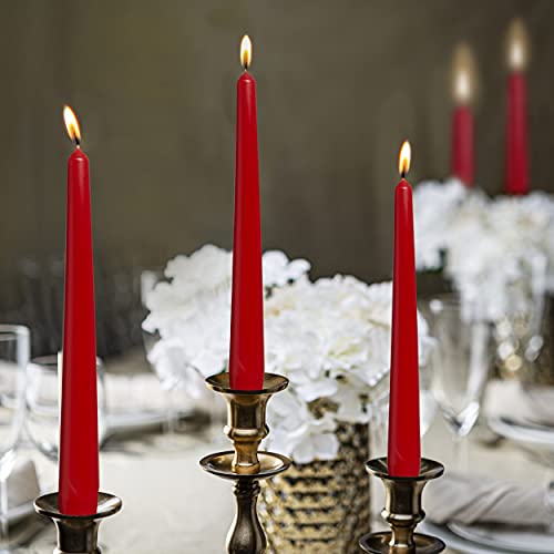 BOLSIUS 60 Count Unscented 10 Inch Red Household Taper Candles - 8 Hours Burn Time - Premium European Quality - Smokeless Dripless Taper Candlestick - Great for Special Occasion, Church, and Everyday - color: Red, size: 60 Count