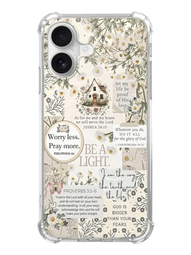 Christian Bible Verse Phone Case Compatible with iPhone 17, Inspirational Faith Plants Phone Cover, Cool TPU Phone Case Cover - color: Inspirational Faith