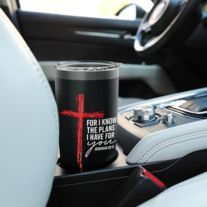 For I Know The Plans I Have For You Jeremiah 29:11 Cross Stainless Steel Insulated Tumbler