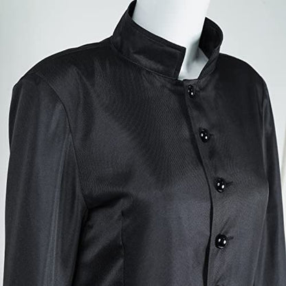MYAYD Women's Cassock Robe Church Robe Choir Minister Clergy Pulpit Liturgical Black White - color: Black, size: 3X-Large