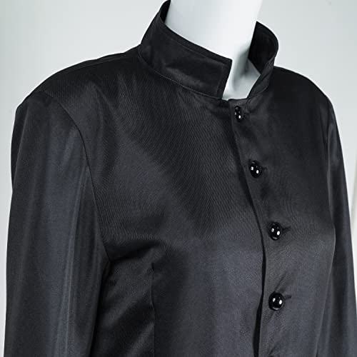 MYAYD Women's Cassock Robe Church Robe Choir Minister Clergy Pulpit Liturgical Black White - color: Black, size: X-Large