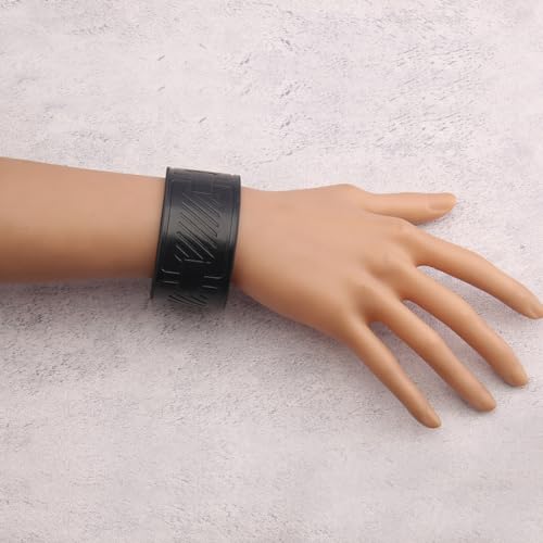 GelConnie Punk Leather Cuff Bracelet Adjustable Straps Wrap Bracelets Arm Armor Cuff Gothic Leather Wristbands for Men, Women - color: MLPB085-Black
