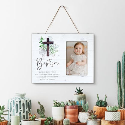 Baptism Picture Frame - 4 x 6 Inch Photo - First Communion Gifts - First