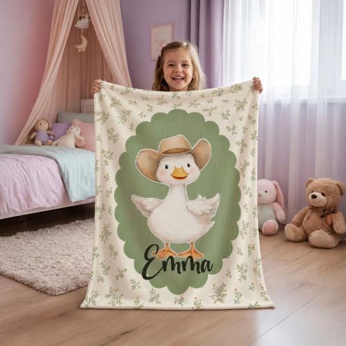 Personalized Cowboy Goose Blanket, Custom Baby Throw - color: #Ver13