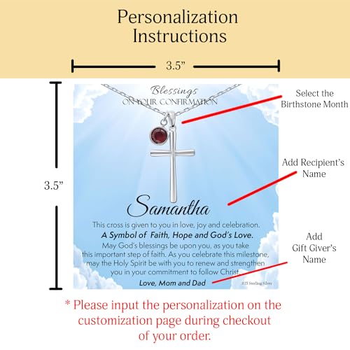 Personalized Confirmation Gifts for Teen Girls - Confirmation Gifts for Girls, Confirmation Decorations, Confirmation Gifts, Confirmation Cross Necklace with Meaningful Message, With Luxury Packaging