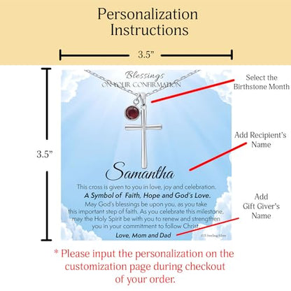 Personalized Confirmation Gifts for Teen Girls - Confirmation Gifts for Girls, Confirmation Decorations, Confirmation Gifts, Confirmation Cross Necklace with Meaningful Message, With Luxury Packaging