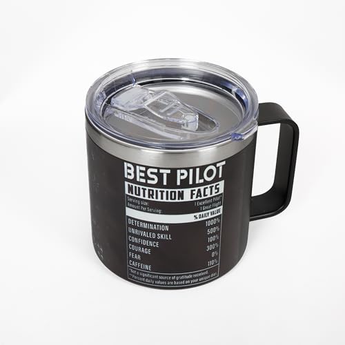 14 Oz Pilot Tumbler, Aviation Gift for Men, Private Pilots, Dad, Husband, or Son, Airplane-Themed Birthday, Retirement & Christmas Birthday Gifts with Pilot Accessories - color: Pilot Rather Flying