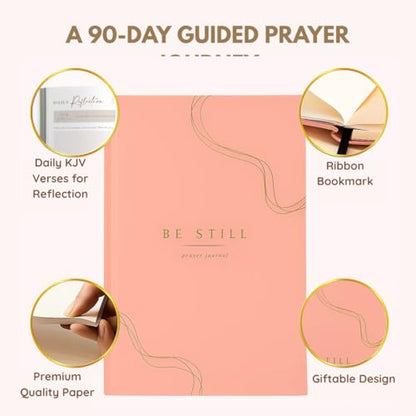 Daily Prayer Journal with Prompts | 90-Day Guided Devotional & Scripture Reflection | Bible Study and Spiritual Growth Tracker | Undated Faith Planner, 5.5x8" - Mauve Pink - color: Pink