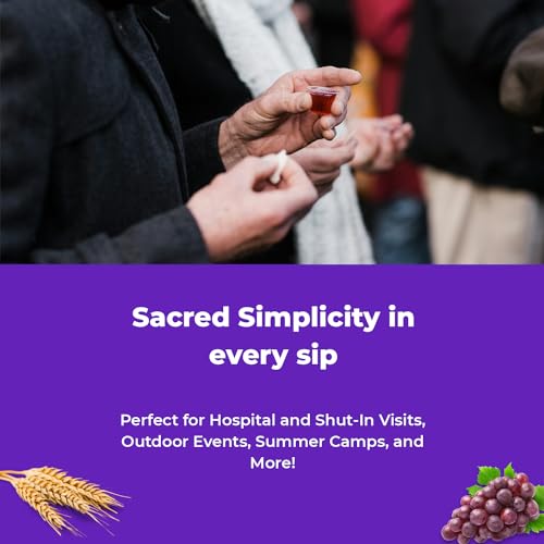 Kingdom Prefilled Communion Cup with Wafers(250ct red juice) Sealed in a Single-Serving Container with Upto 1-Year Shelf Life, Perfect for Holy Eucharist Celebration in Hospitals,Summer Camps, & More - size: 0.28 Ounce (Pack of 250)