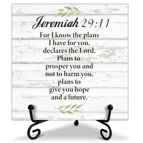 Christian Sign Prayer Room Decor, Christian Religious Bible Gifts for Women, Desk Decorations for Home Office Desk Shelf Decor, Wooden Plaque With Stand-TJ25 - style: Bible Payer Room Decor-25