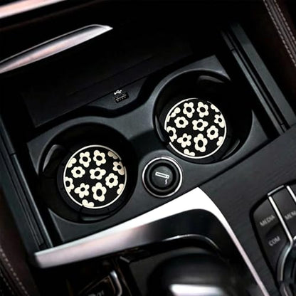 2Pcs 2.75 Inch Flower Car Cup Holder Coaster Insert Tough Auto Flower Car Accessories - color: Cup-flower