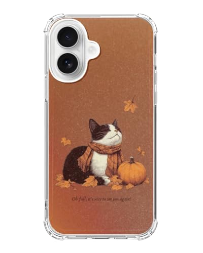 Halloween Cat Phone Case Compatible with iPhone 17, Cute Orange Fall Phone Cover for iPhone 17 - color: Halloween Cat