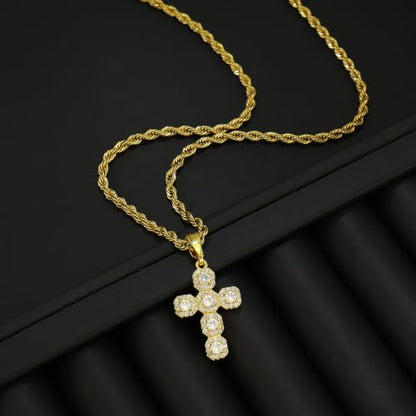 Cross Necklace for Women,14K Gold Silver Plated Box Chain Pendant，Dainty Personalized Charm Jewelry Gift for Her - color: Gold Cross B