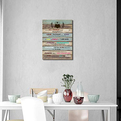 Inspirational Wall Art Scripture Bible Verse Wall Art Christian Canvas Art for Office Bathroom Bedroom Wall Decor Rustic Farmhouse Wall Decor Religious Gifts Be Still and Know that I am God - size: 12x16inch
