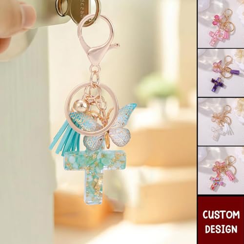 Cross Keychains Christian Keyring Tassels Butterfly Resin Jesus Key Chain Bag Charm Phone Car Key Accessories - size: 18 Packs