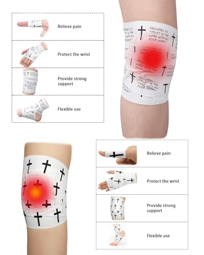 2 Pcs Christian Athletic Tape 2in x 23ft – Cross Performance Wrist Tape Bible Verse & Solid Wrap | Cross Wrist Tape for Athletes Baseball Football Gymnastics, Easter Gift (White, Proverbs 3:5)