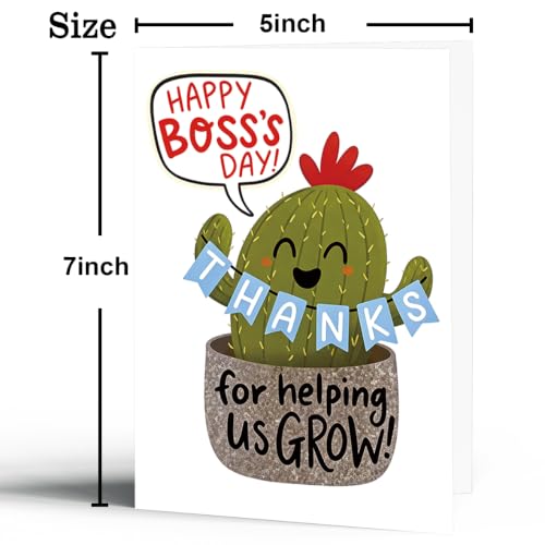Cute Boss Day Card Gifts, Boss's Day Gifts for Women Men - color: BK-139