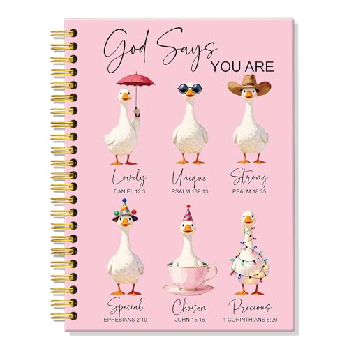 ERHACHAIJIA God Says You are Silly Goose Lined Spiral Notebook for Daughter - color: Pink-white