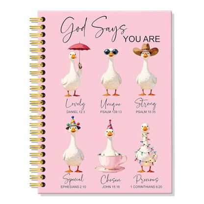 ERHACHAIJIA God Says You are Silly Goose Lined Spiral Notebook for Daughter - color: Pink-white