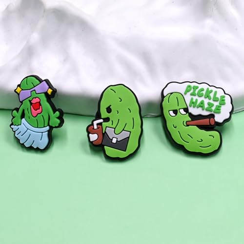 Cute Pins Bulk, Funny Lapel Badge Pins Rubber Brooch Pins for Backpacks, Hats, Bags - style: Pickle-22PCS