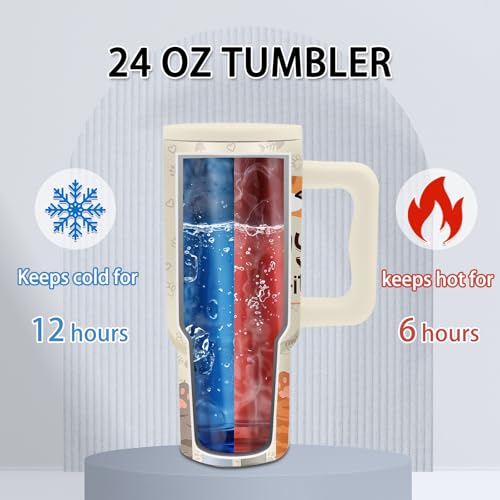 24oz Cat Paw Tumbler with Handle & Straw, Gift For Cat Lovers - color: Cat2