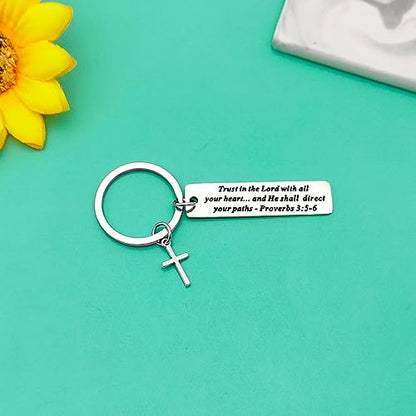Bible Verse Gift for Women Men Christian Keychain Gift Inspirational Keychain Gift Confirmation Baptism Gift
