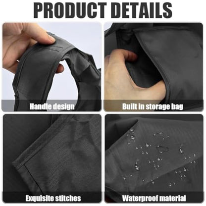 Large 50lbs Heavy Duty Reusable Foldable Grocery and Shopping Tote Bags - Washable Polyester Bags in Pocket - color: Black