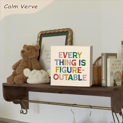 Inspirational Motivational Positive Affirmation Sign, - color: Everything is Figureoutable-5x5