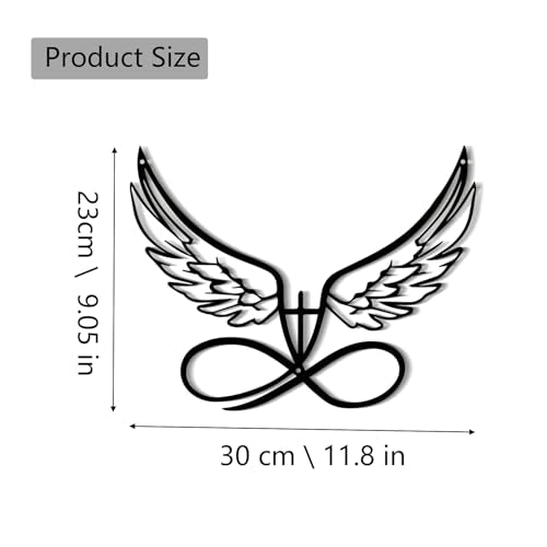 DUOOLN Angel Wings Metal Wall Decor Art, Abstract Butterfly Sculpture-Black - color: Black - Angel's Wings